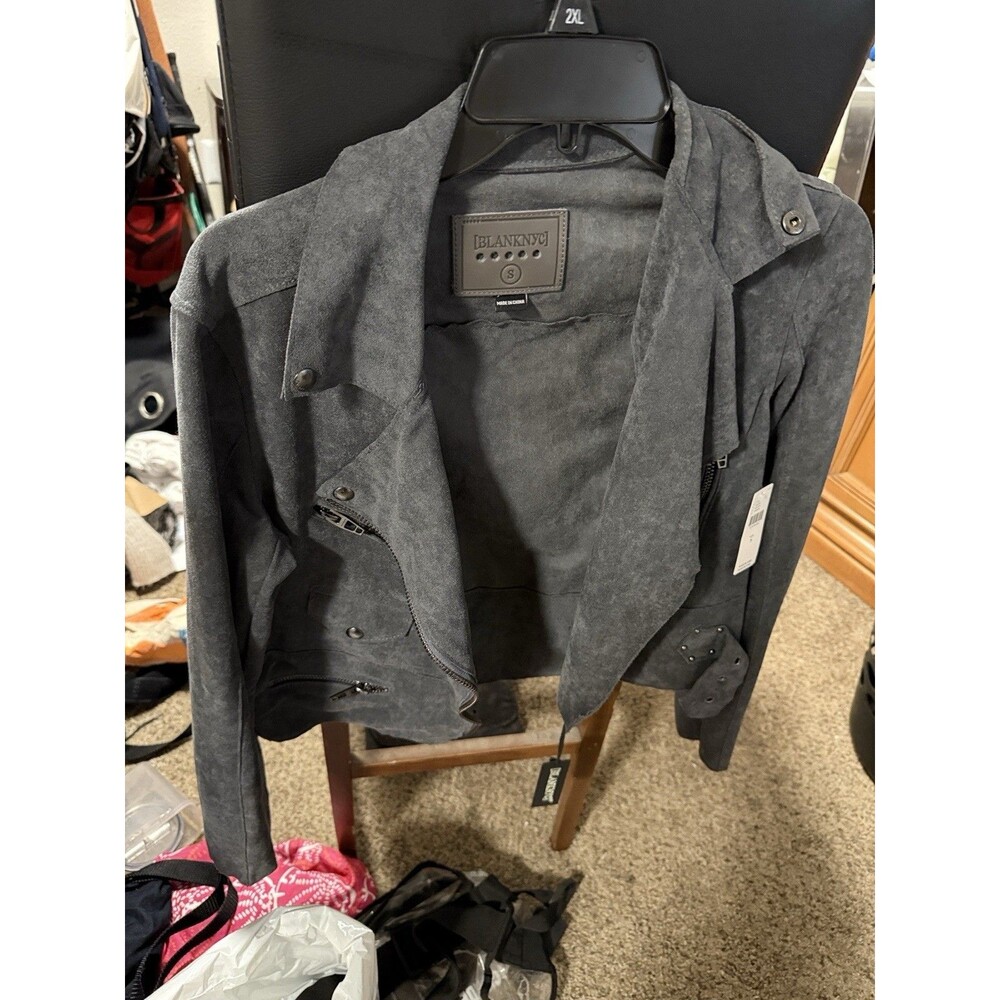 Blanknyc Faux Suede Moto Jacket - Carbon